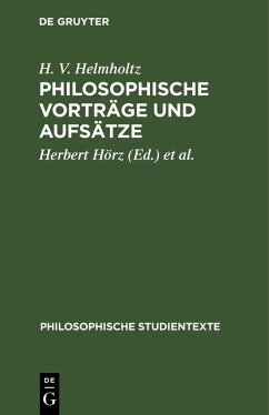 Cover Philosophische Vorträge und Aufsätze (eBook, PDF)