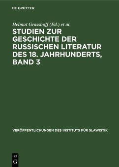 Cover Studien zur Geschichte der russischen Literatur des 18. Jahrhunderts, Band 3 (eBook, PDF)
