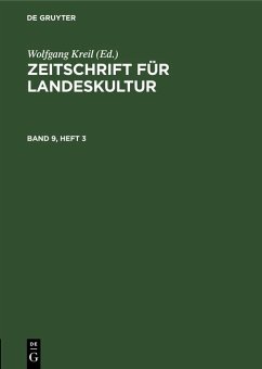 Cover Zeitschrift für Landeskultur. Band 9, Heft 3 (eBook, PDF)