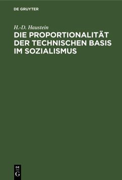 Cover Die Proportionalität der technischen Basis im Sozialismus (eBook, PDF)
