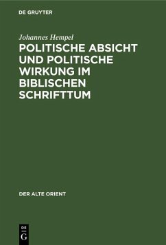 Cover Politische Absicht und politische Wirkung im biblischen Schrifttum (eBook, PDF)