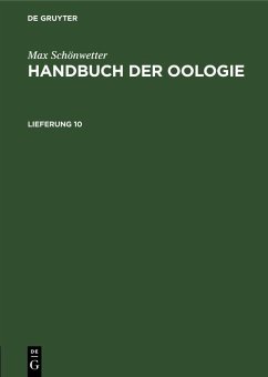 Cover Max Schönwetter: Handbuch der Oologie. Lieferung 10 (eBook, PDF)