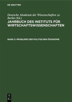 Cover Jahrbuch des Instituts für Wirtschaftswissenschaften. Band 3 (eBook, PDF)