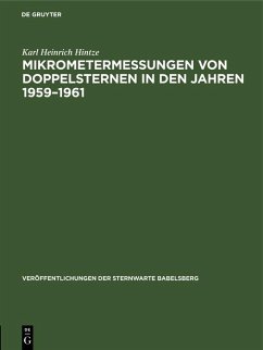 Cover Mikrometermessungen von Doppelsternen in den Jahren 1959-1961 (eBook, PDF)