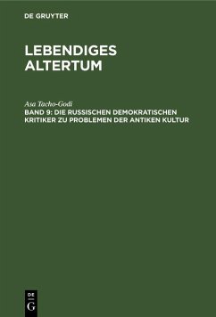 Cover Die russischen demokratischen Kritiker zu Problemen der antiken Kultur (eBook, PDF)
