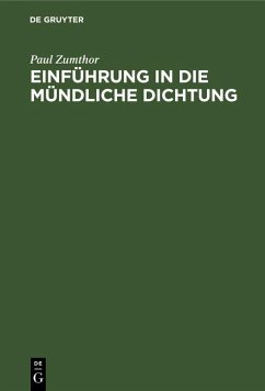 Einführung in die mündliche Dichtung (eBook, PDF) Cover Einführung in die mündliche Dichtung (eBook, PDF)