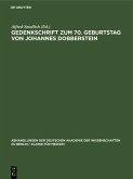 Gedenkschrift zum 70. Geburtstag von Johannes Dobberstein (eBook, PDF)