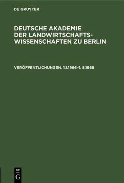 Cover Deutsche Akademie der Landwirtschaftswissenschaften zu Berlin. Veröffentlichungen 1.1.1966-1.5.1969 (eBook, PDF)