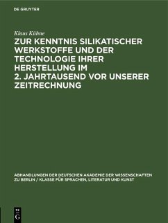 Cover Zur Kenntnis silikatischer Werkstoffe und der Technologie ihrer Herstellung im 2. Jahrtausend vor unserer Zeitrechnung (eBook, PDF)