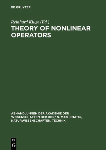 Theory of Nonlinear Operators (eBook, PDF)