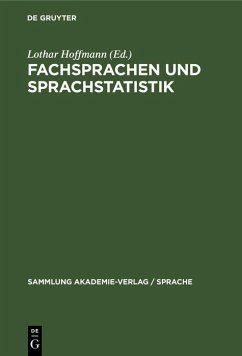 Cover Fachsprachen und Sprachstatistik (eBook, PDF)