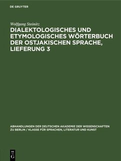 Cover Dialektologisches und etymologisches Wörterbuch der ostjakischen Sprache, Lieferung 3 (eBook, PDF)
