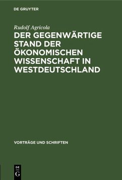 Cover Der gegenwärtige Stand der ökonomischen Wissenschaft in Westdeutschland (eBook, PDF)