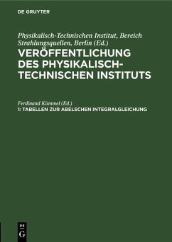 Cover Tabellen zur Abelschen Integralgleichung (eBook, PDF)