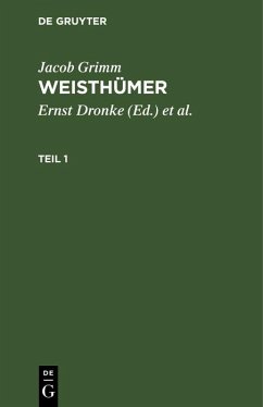 Cover Jacob Grimm: Weisthümer. Teil 1 (eBook, PDF)
