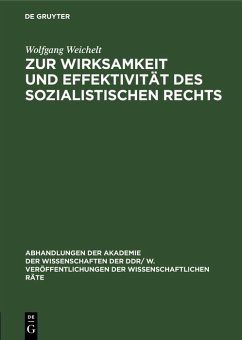 Cover Zur Wirksamkeit und Effektivität des sozialistischen Rechts (eBook, PDF)