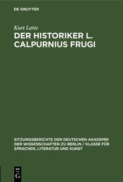 Cover Der Historiker L. Calpurnius Frugi (eBook, PDF)