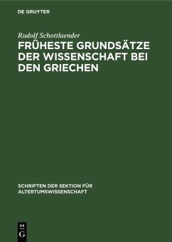 Cover Früheste Grundsätze der Wissenschaft bei den Griechen (eBook, PDF)