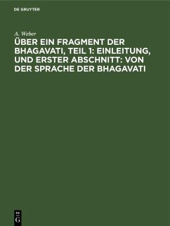 Cover Einleitung, und Erster Abschnitt: von der Sprache der Bhagavati (eBook, PDF)