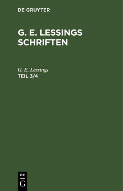 Cover G. E. Lessings Schriften. Teil 3/4 (eBook, PDF)