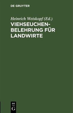 Cover Viehseuchen-Belehrung für Landwirte (eBook, PDF)