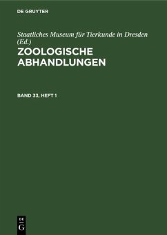 Cover Zoologische Abhandlungen. Band 33, Heft 1 (eBook, PDF)