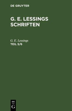 Cover G. E. Lessings Schriften. Teil 5/6 (eBook, PDF)