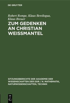 Cover Zum Gedenken an Christian Weißmantel (eBook, PDF)