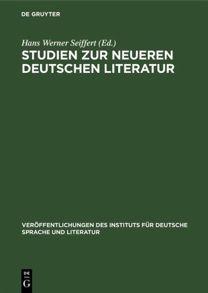 Studien zur neueren deutschen Literatur (eBook, PDF) Studien zur neueren deutschen Literatur (eBook, PDF)