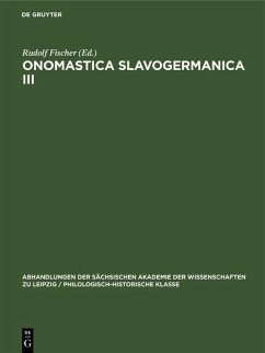 Cover Ernst Eichler; Hans Walther: Onomastica Slavogermanica. III. (eBook, PDF)