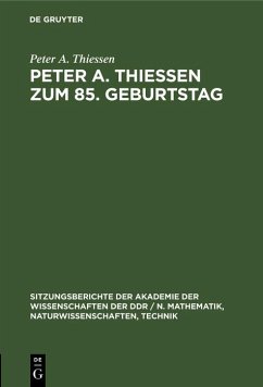 Cover Peter A. Thiessen zum 85. Geburtstag (eBook, PDF)