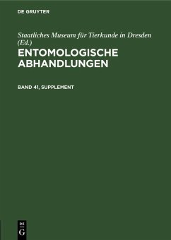 Cover Entomologische Abhandlungen. Band 41, Supplement (eBook, PDF)