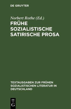 Cover Frühe sozialistische satirische Prosa (eBook, PDF)
