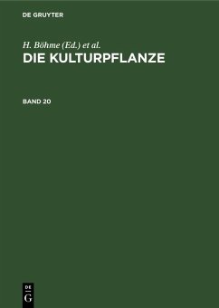 Cover Die Kulturpflanze. Band 20 (eBook, PDF)