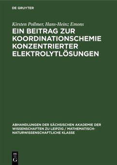 Cover Ein Beitrag zur Koordinationschemie konzentrierter Elektrolytlösungen (eBook, PDF)