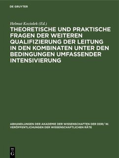 Cover Theoretische und praktische Fragen der weiteren Qualifizierung der Leitung in den Kombinaten unter den Bedingungen umfassender Intensivierung (eBook, PDF)