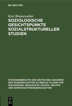 Cover Soziologische Gesichtspunkte sozialstruktureller Studien (eBook, PDF)
