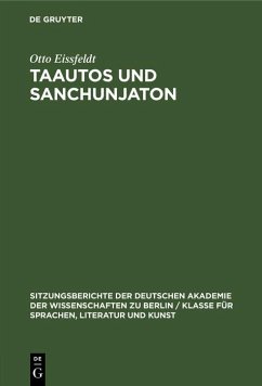 Taautos und Sanchunjaton (eBook, PDF) - Eissfeldt, Otto