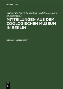 Cover Mitteilungen aus dem Zoologischen Museum in Berlin. Band 62, Supplement (eBook, PDF)