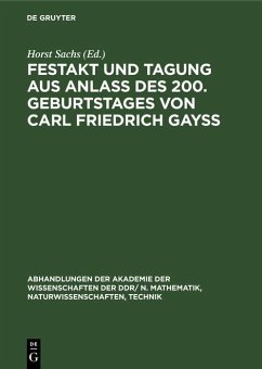 Cover Festakt und Tagung aus Anlaß des 200. Geburtstages von Carl Friedrich Gayß (eBook, PDF)