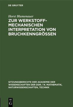 Cover Zur werkstoffmechanischen Interpretation von Bruchkenngrößen (eBook, PDF)