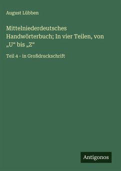 Cover Mittelniederdeutsches Handwörterbuch; In vier Teilen, von 