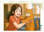 CALVENDO Puzzle Frau umarmt Katze, die das nicht will   2000 Teile Lege-Größe 90x67cm Foto-Puzzle für glückliche Stunden CALVENDO Puzzle Frau umarmt Katze, die das nicht will   2000 Teile Lege-Größe 90x67cm Foto-Puzzle für glückliche Stunden