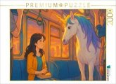 CALVENDO Puzzle Frau begegnet im Zug einem Einhorn   2000 Teile Lege-Größe 90x67cm Foto-Puzzle für glückliche Stunden CALVENDO Puzzle Frau begegnet im Zug einem Einhorn   2000 Teile Lege-Größe 90x67cm Foto-Puzzle für glückliche Stunden