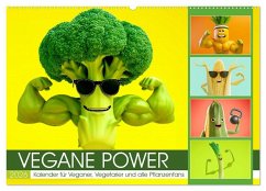 Cover Vegane Power - Kalender für Veganer, Vegetarier und alle Pflanzenfans (Wandkalender 2026 DIN A2 quer), CALVENDO Monatskalender