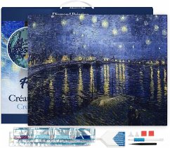 Cover Figured'Art DP-630-Y - Diamond Painting, Van Gogh – Sternennacht über der Rhone, Leinwand-Keilrahmen 40x50cm, Diamond Painting Set