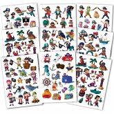 150 hautfreundliche Kindertattoos - Thema: Piratenabenteuer