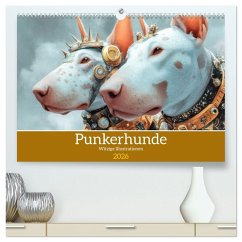 Punkerhunde - Witzige Illustrationen (hochwertiger Premium Wandkalender 2026 DIN A2 quer), Kunstdruck in Hochglanz