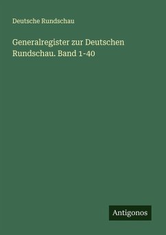 Cover Generalregister zur Deutschen Rundschau. Band 1-40