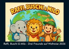 Cover Raffi, Buschi & Milo - Drei Freunde auf Weltreise 2026 Fotokalender DIN A5